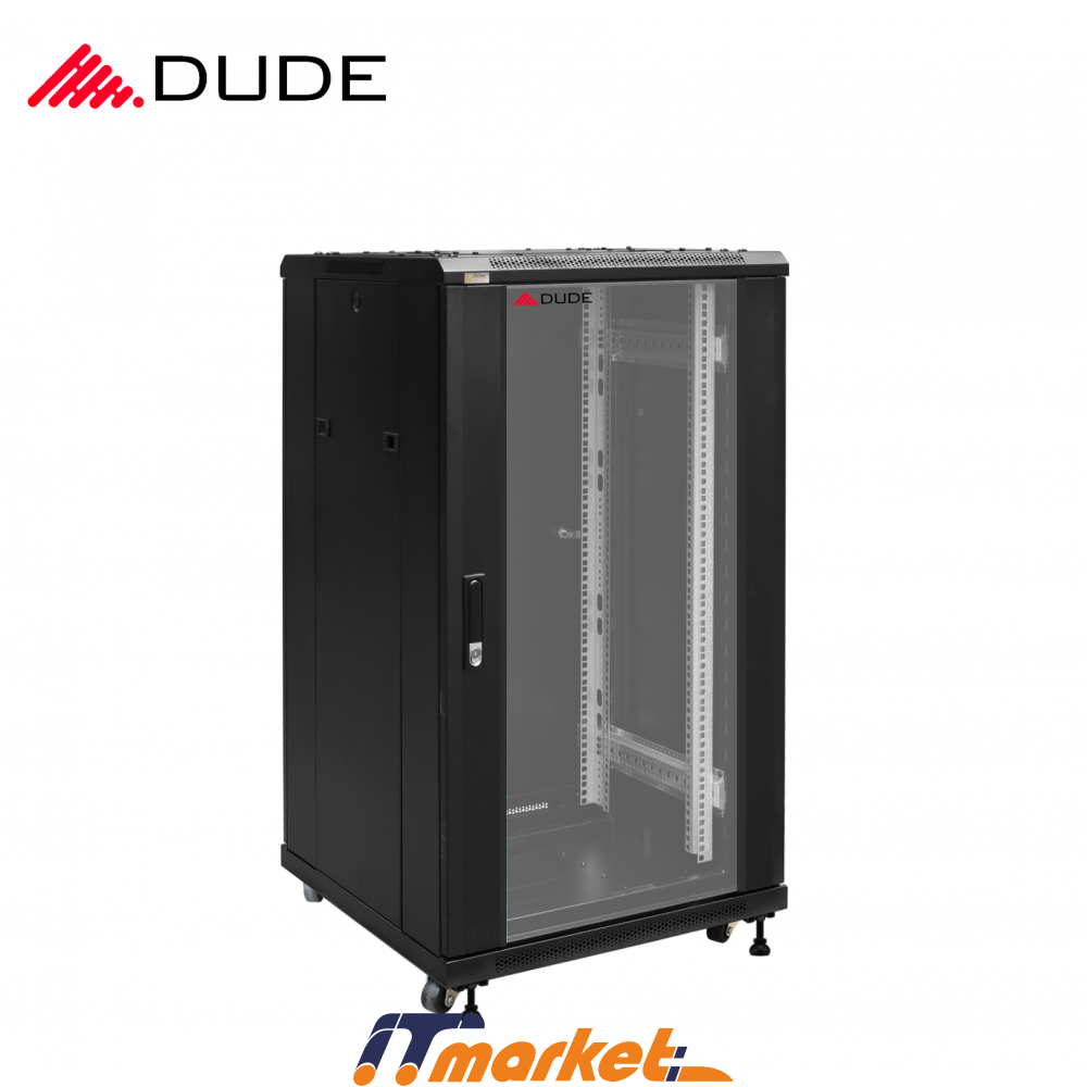 DUDE 32U 600X600 STANDING RACKMOUNT CABINET BLACK (NB-6632)-1